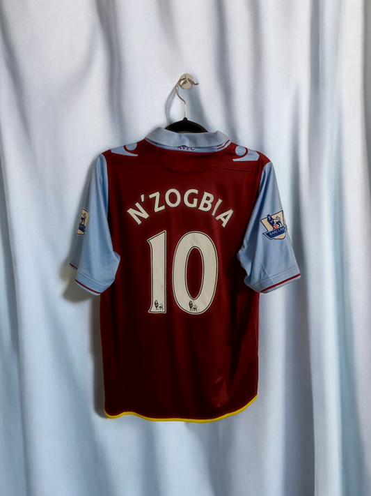 MAILLOT ASTON VILLA 2012/2013 AVEC PATCHS OFFICIELS FLOQUÉ CHARLES NZOGBIA 10#